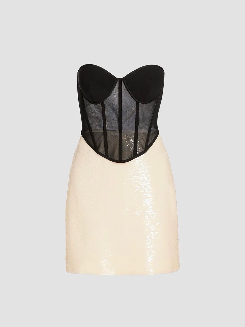 BCBGMAXAZRIA Mila Mesh & Sequin Corset Minidress NWT $395 size 6